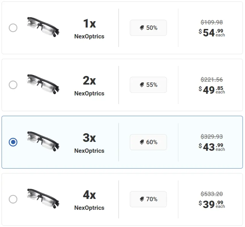 NexOptrics Adjustable Glasses